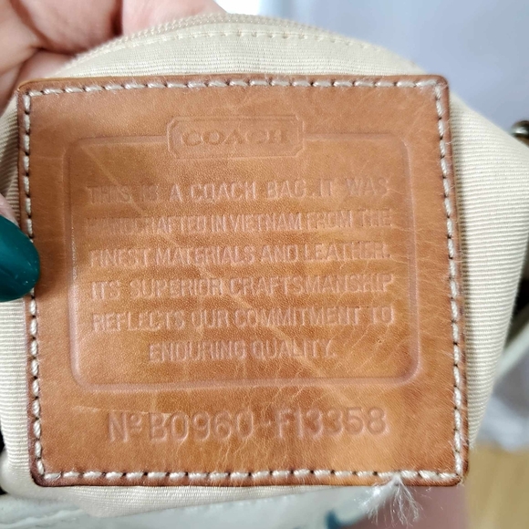 Coach Signature C blue canvas leather shoulder bag with bucket trim - Picture 11 of 15